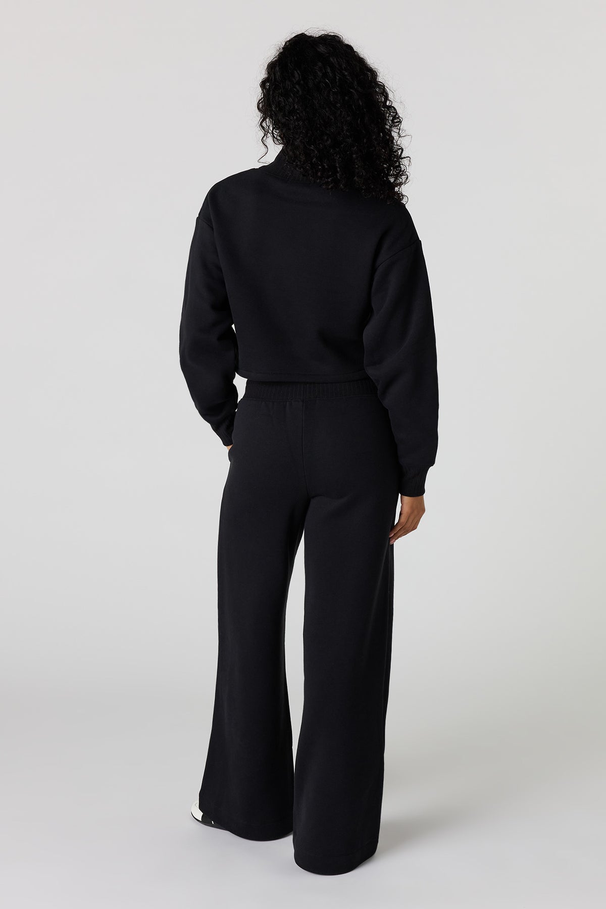 Alt View 3. Premium Fleece Wide Leg Sweatpant - Black