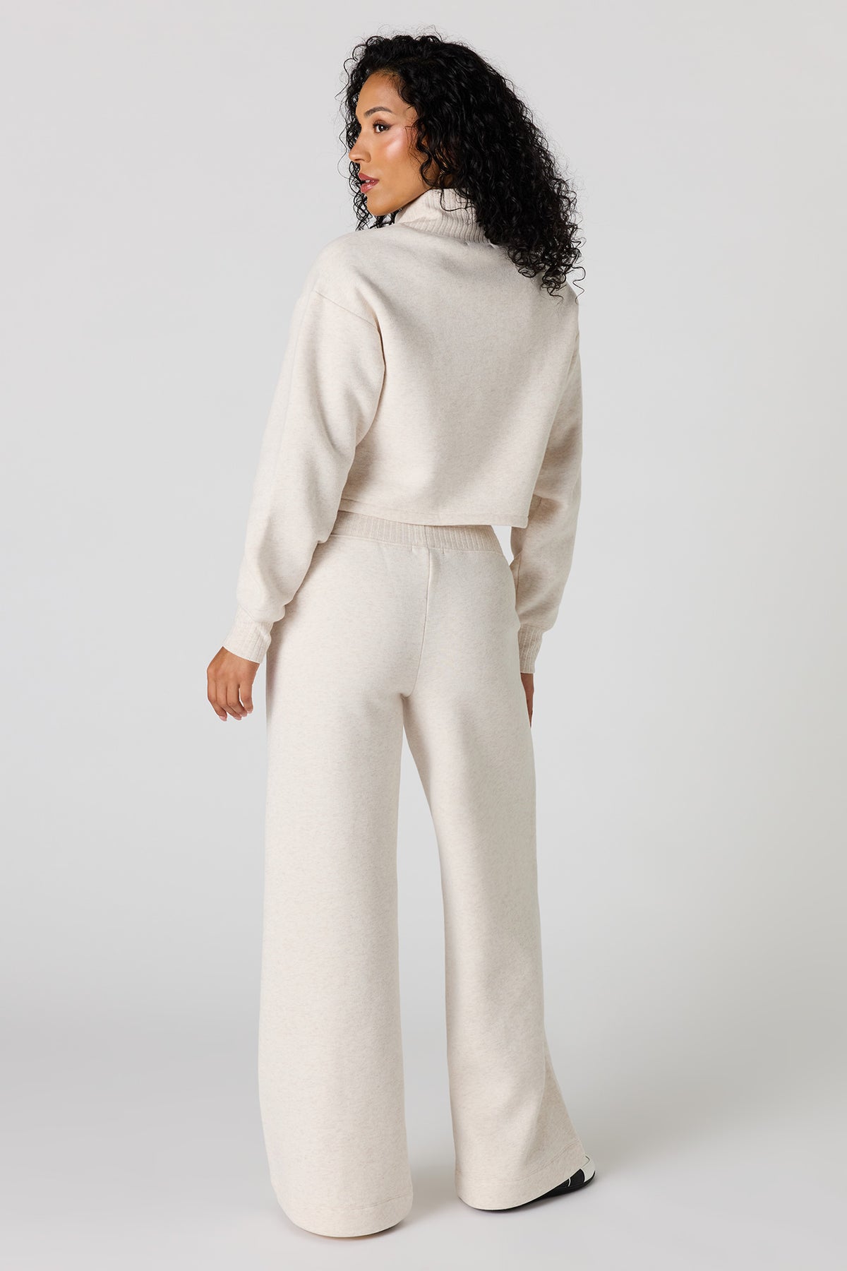 Alt View 3. Premium Fleece Wide Leg Sweatpant - Oatmeal