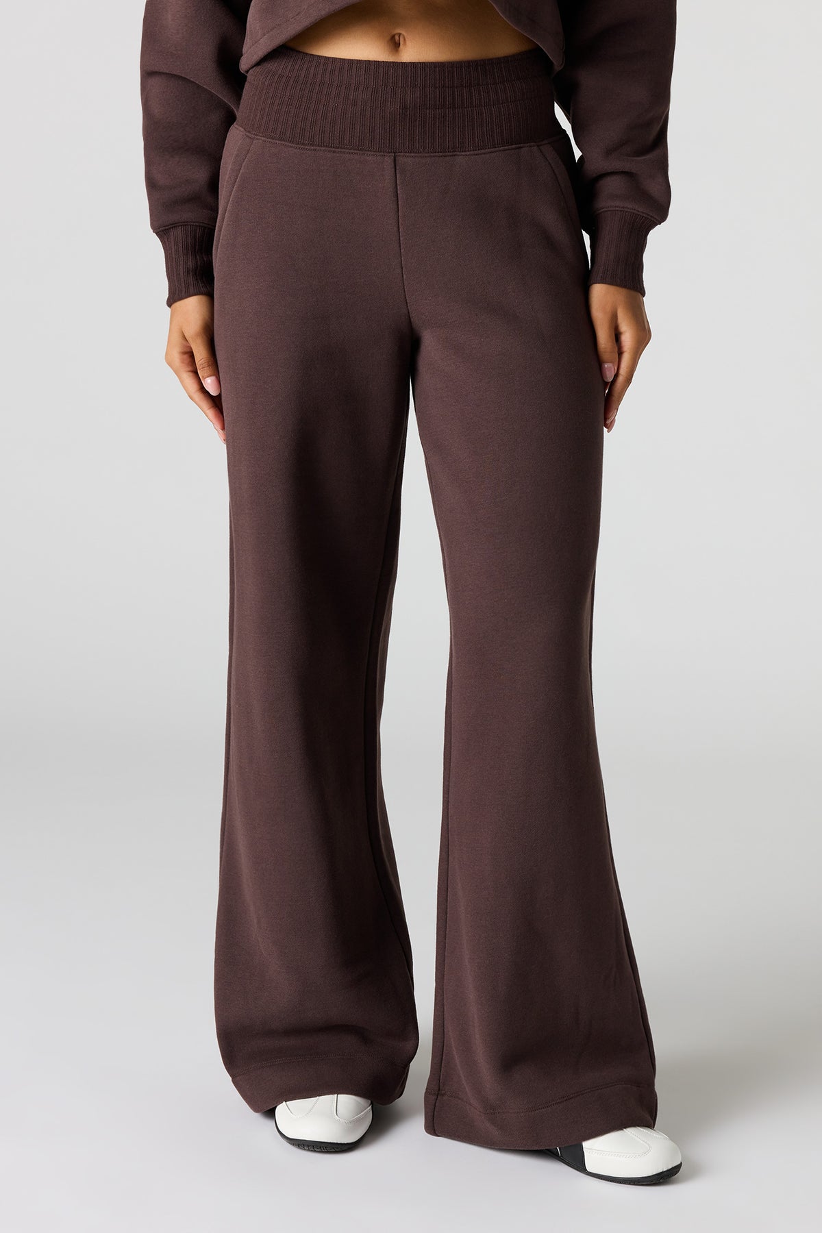 Alt View 2. Premium Fleece Wide Leg Sweatpant - Brown