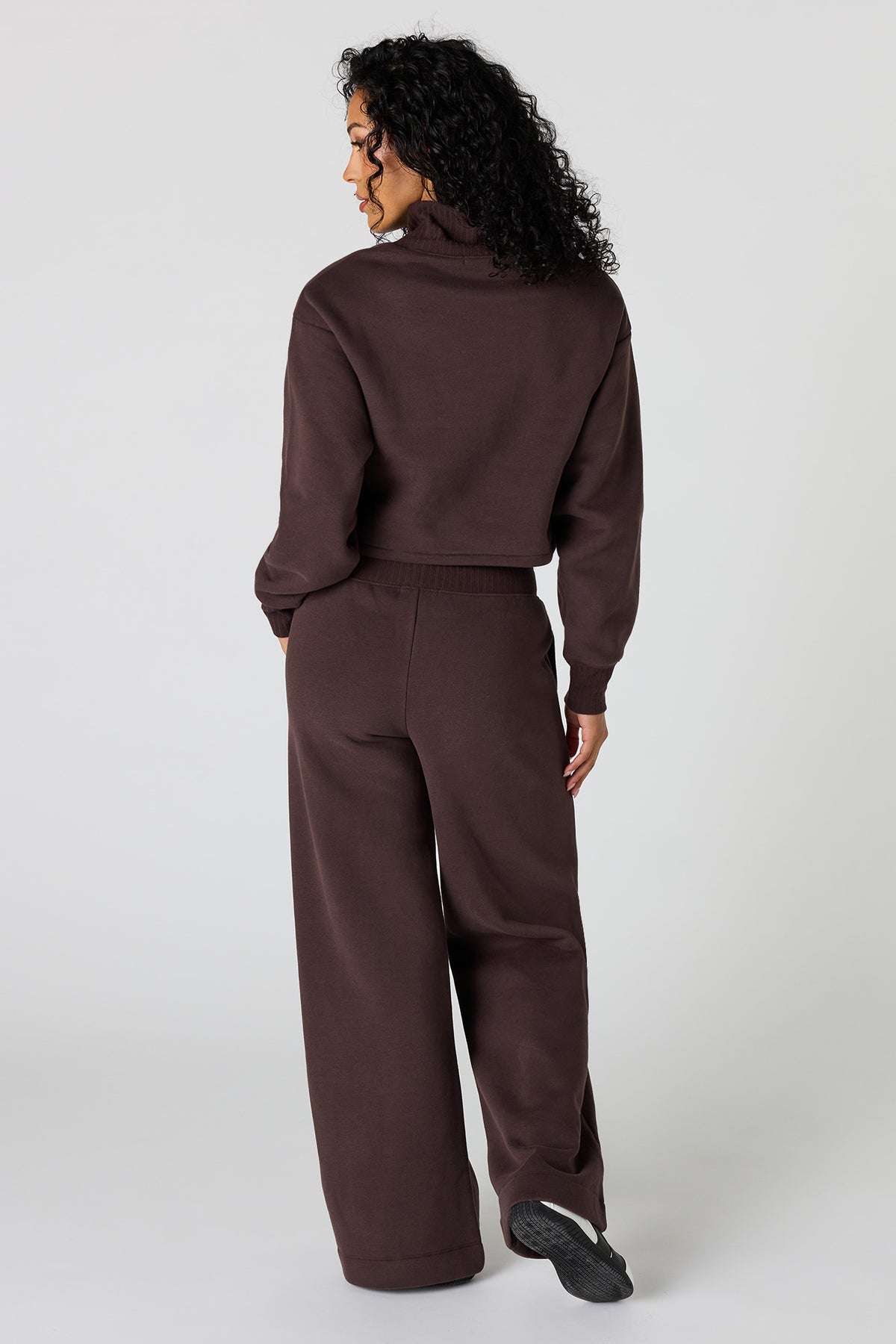 Alt View 3. Premium Fleece Wide Leg Sweatpant - Brown