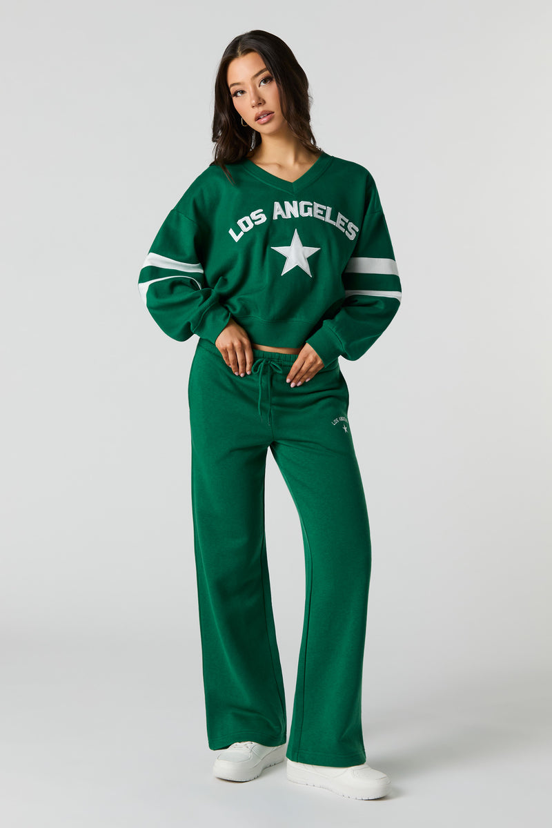 Pantalon d'entraînement en molleton avec motif brodé LA