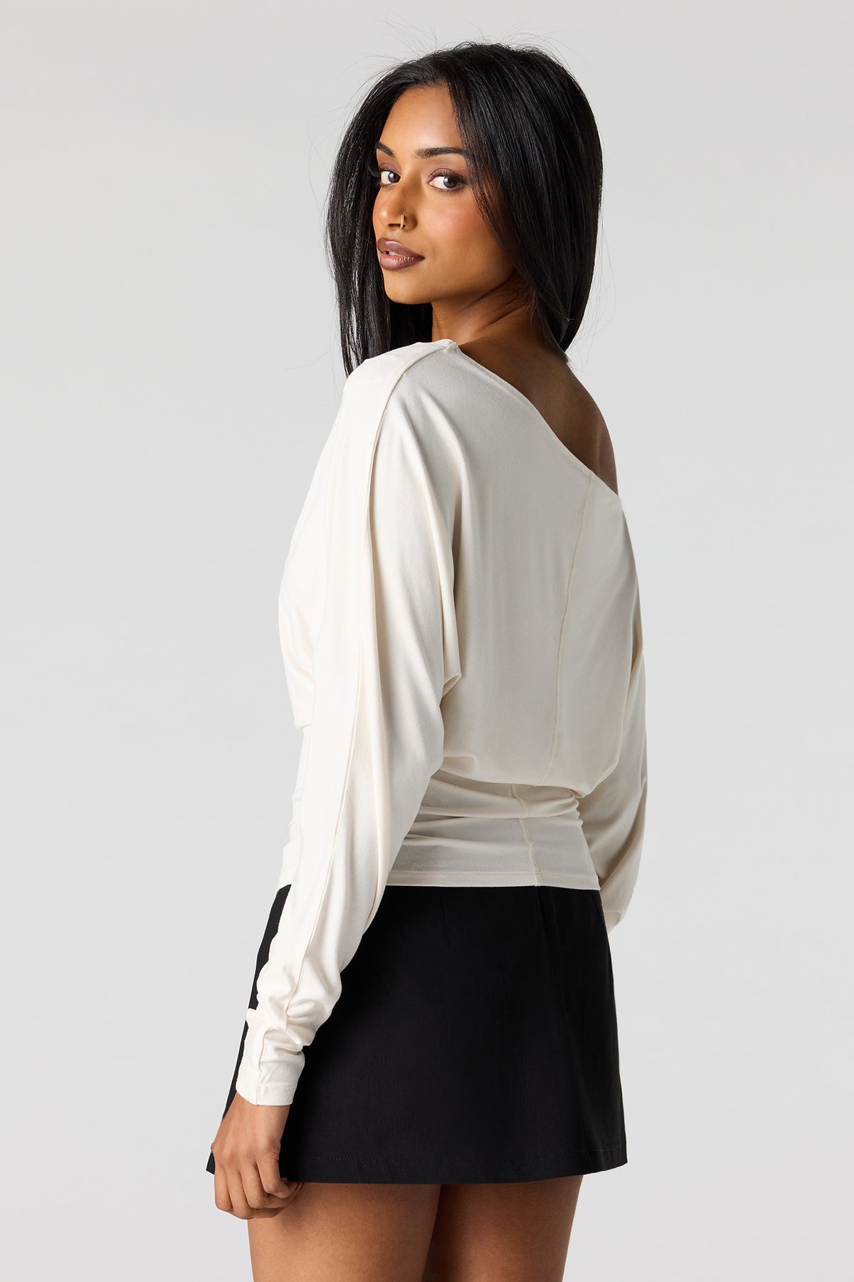 Alt View 2. Dolman Long Sleeve Top - Ivory