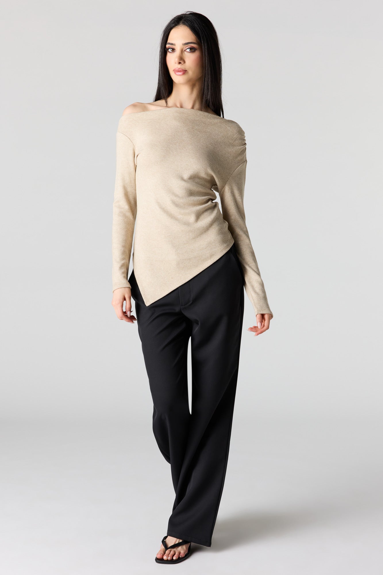 Off Shoulder Asymmetrical Knit Top – Urban Planet