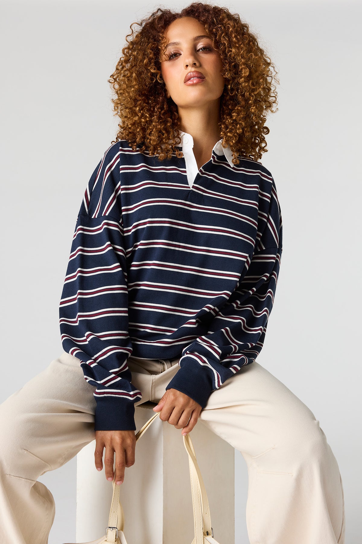 Polo surdimensionné rayé