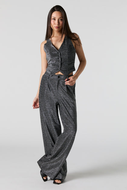 Sparkle Wide Leg Dress Pant