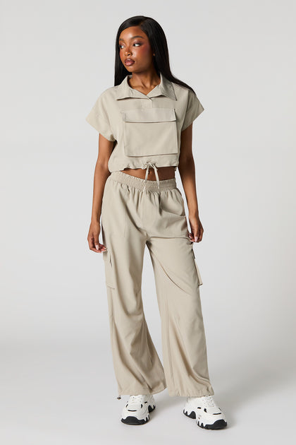 Flowy Toggle Hem Cargo Pant