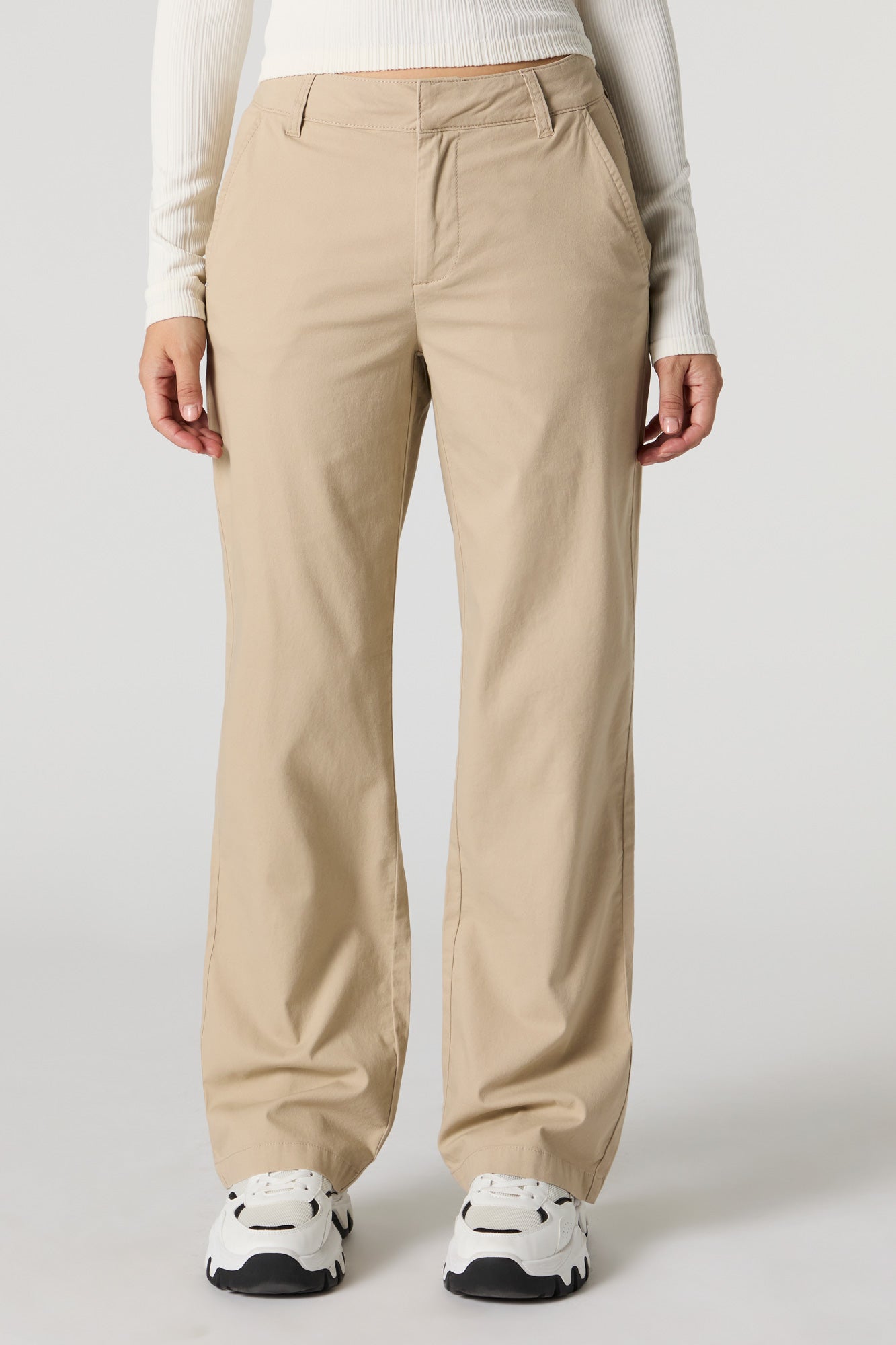 Poplin Straight Leg Dress Pant