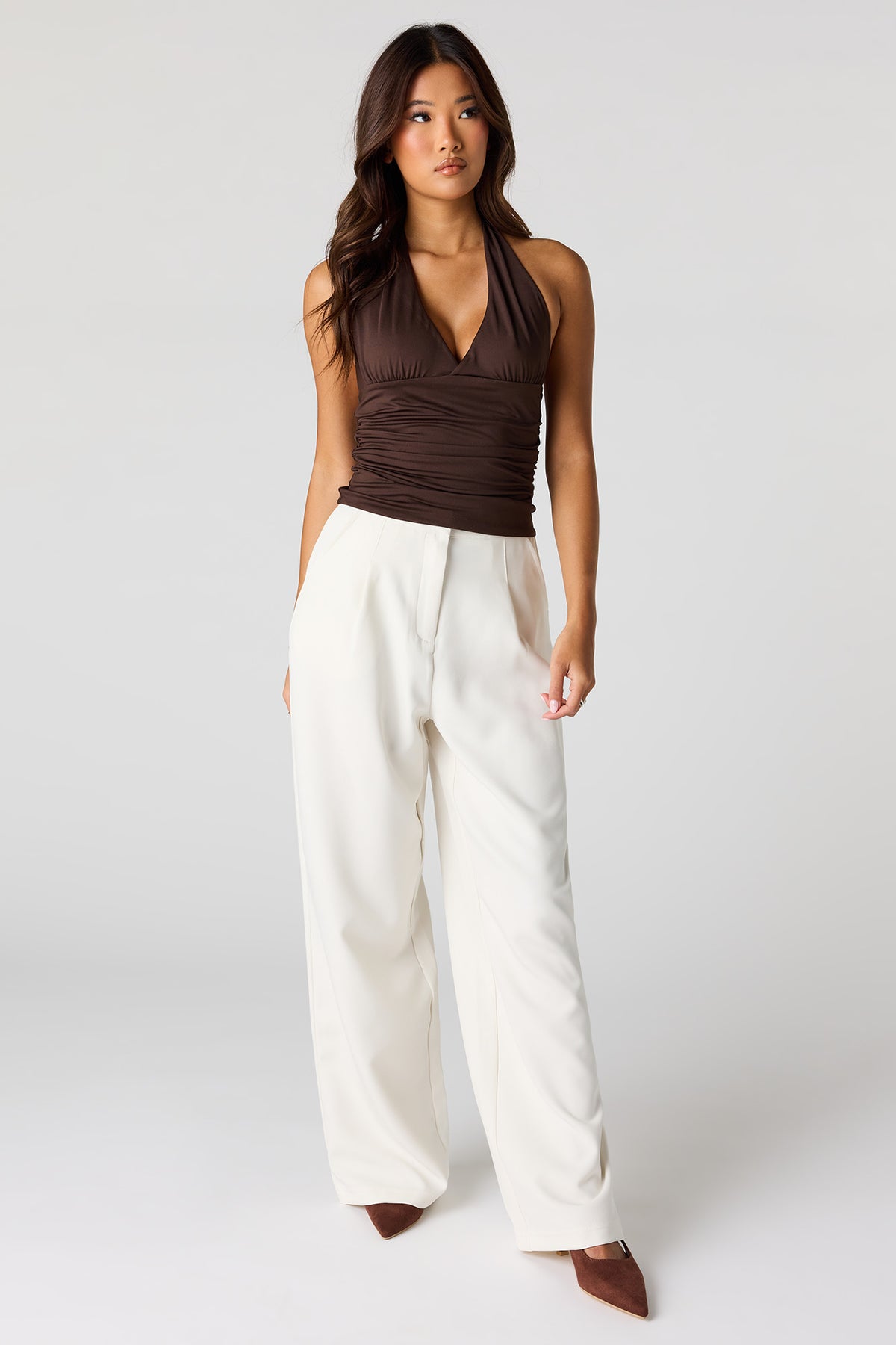 Wide Leg Dress Pant - White