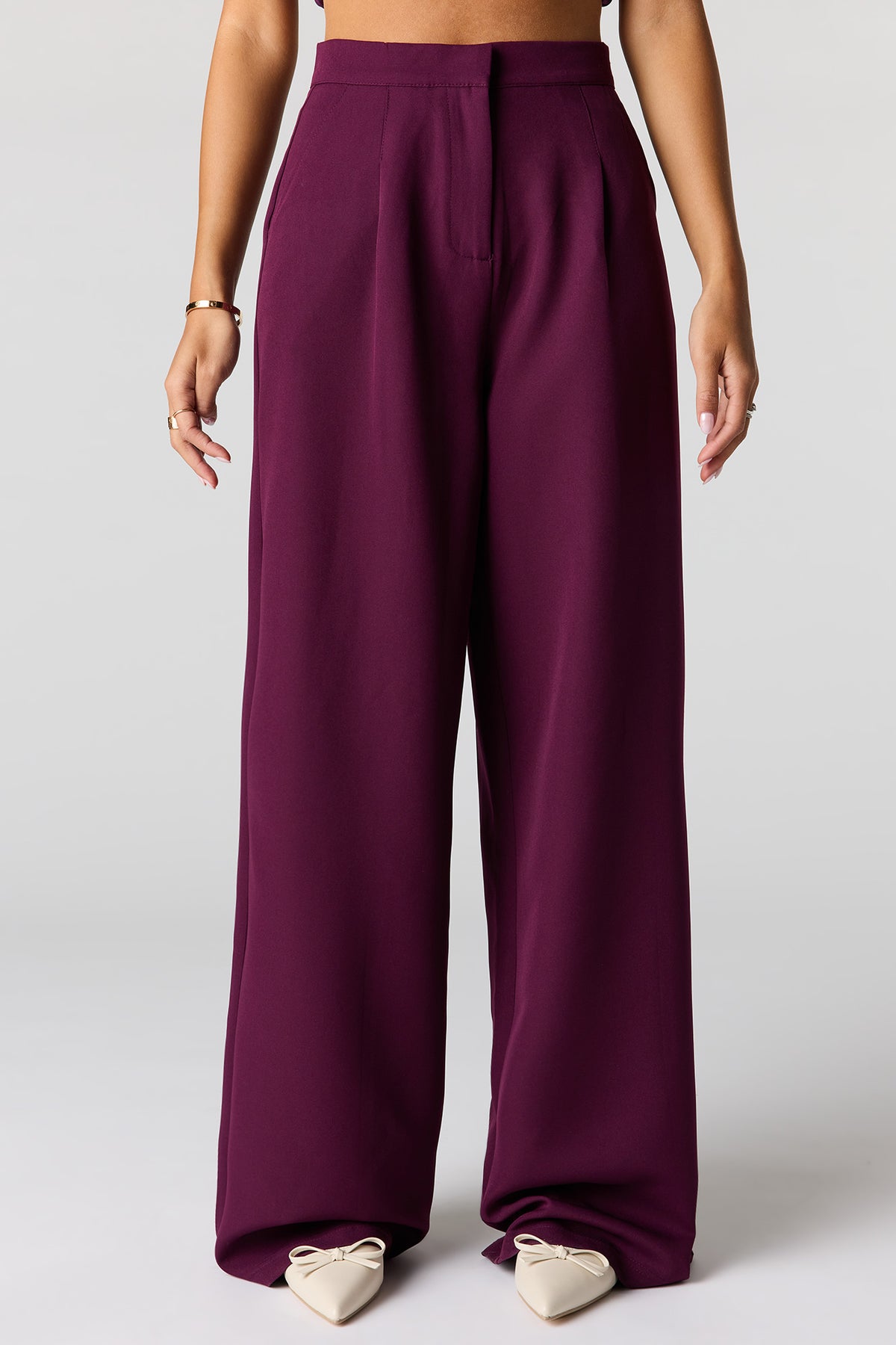Alt View 2. Wide Leg Dress Pant - Eggplant