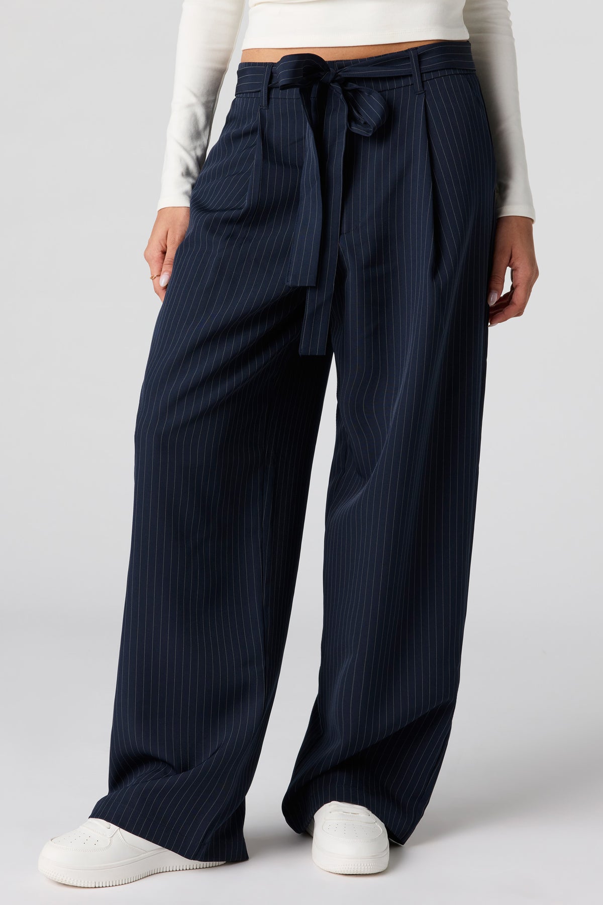 Alt View 2. Belted Wide Leg Dress Pant - Navy