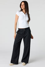 Belted Straight Leg Dress Pant