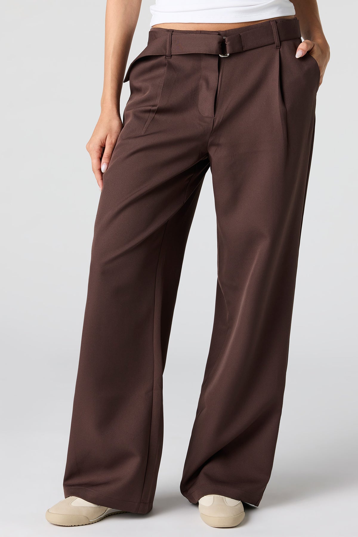 Alt View 2. Belted Straight Leg Dress Pant - Brown