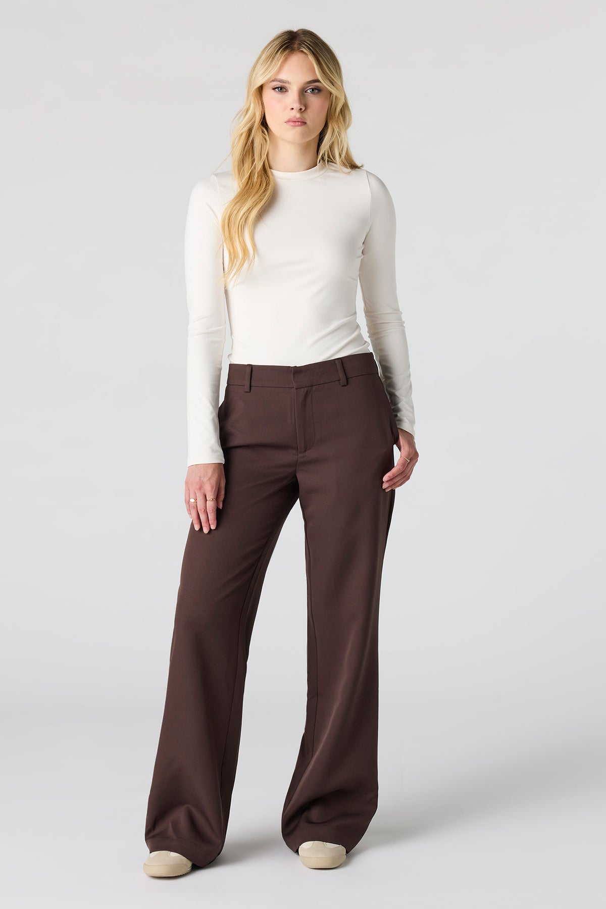 Straight Leg Dress Pant - Brown