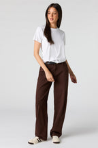 Mid Rise Barrel Leg Pant
