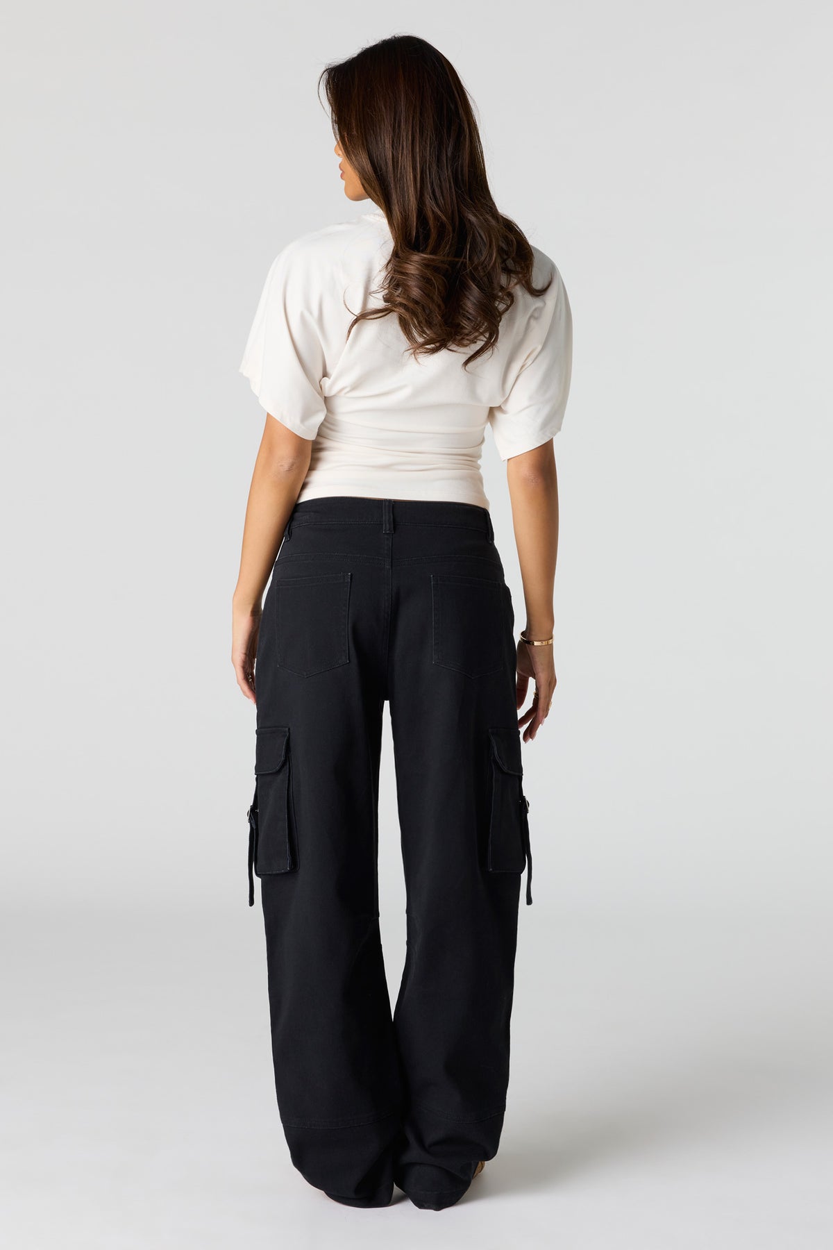 Alt View 3. Low Rise Cargo Pant - Black