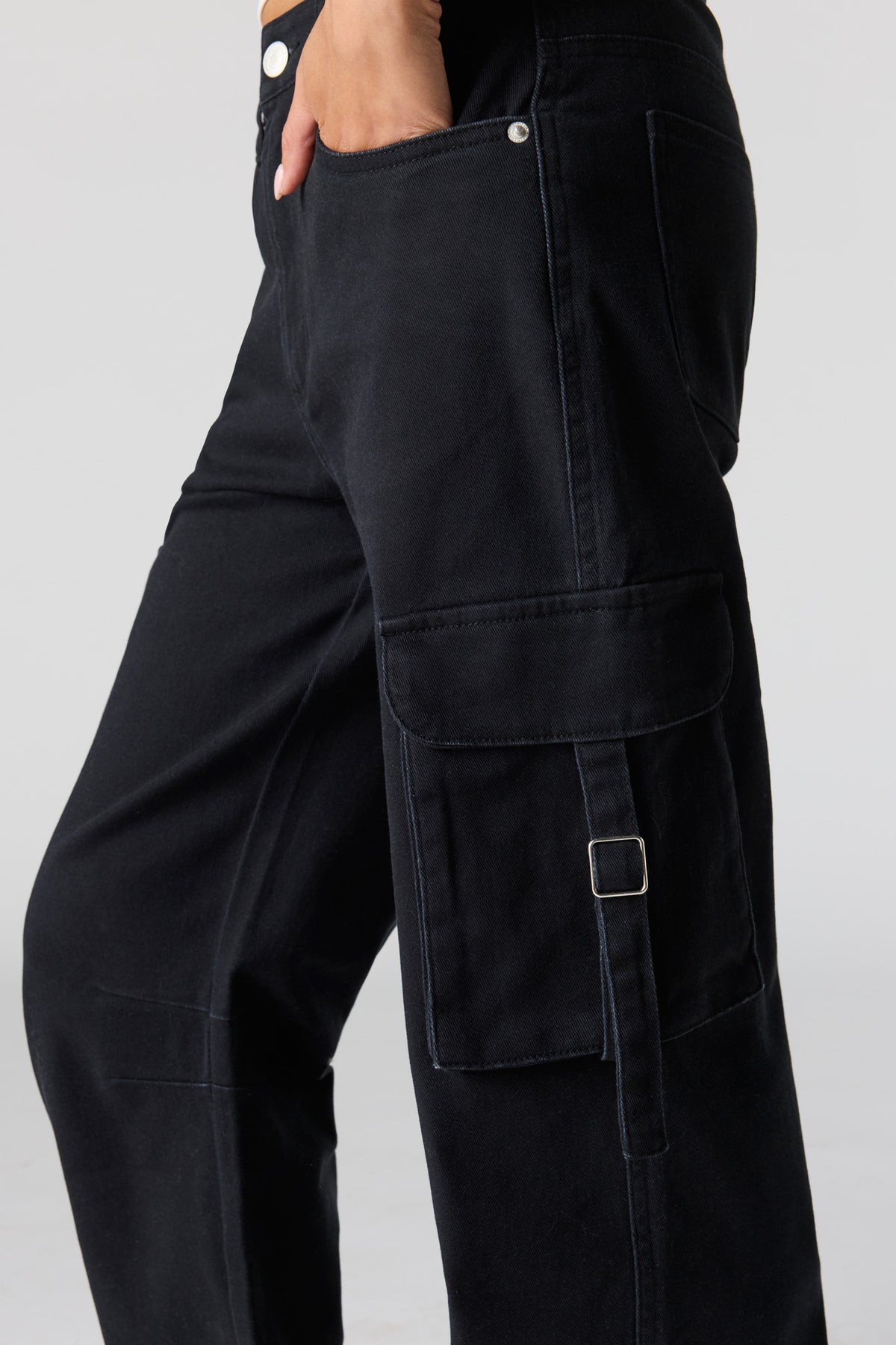 Alt View 4. Low Rise Cargo Pant - Black