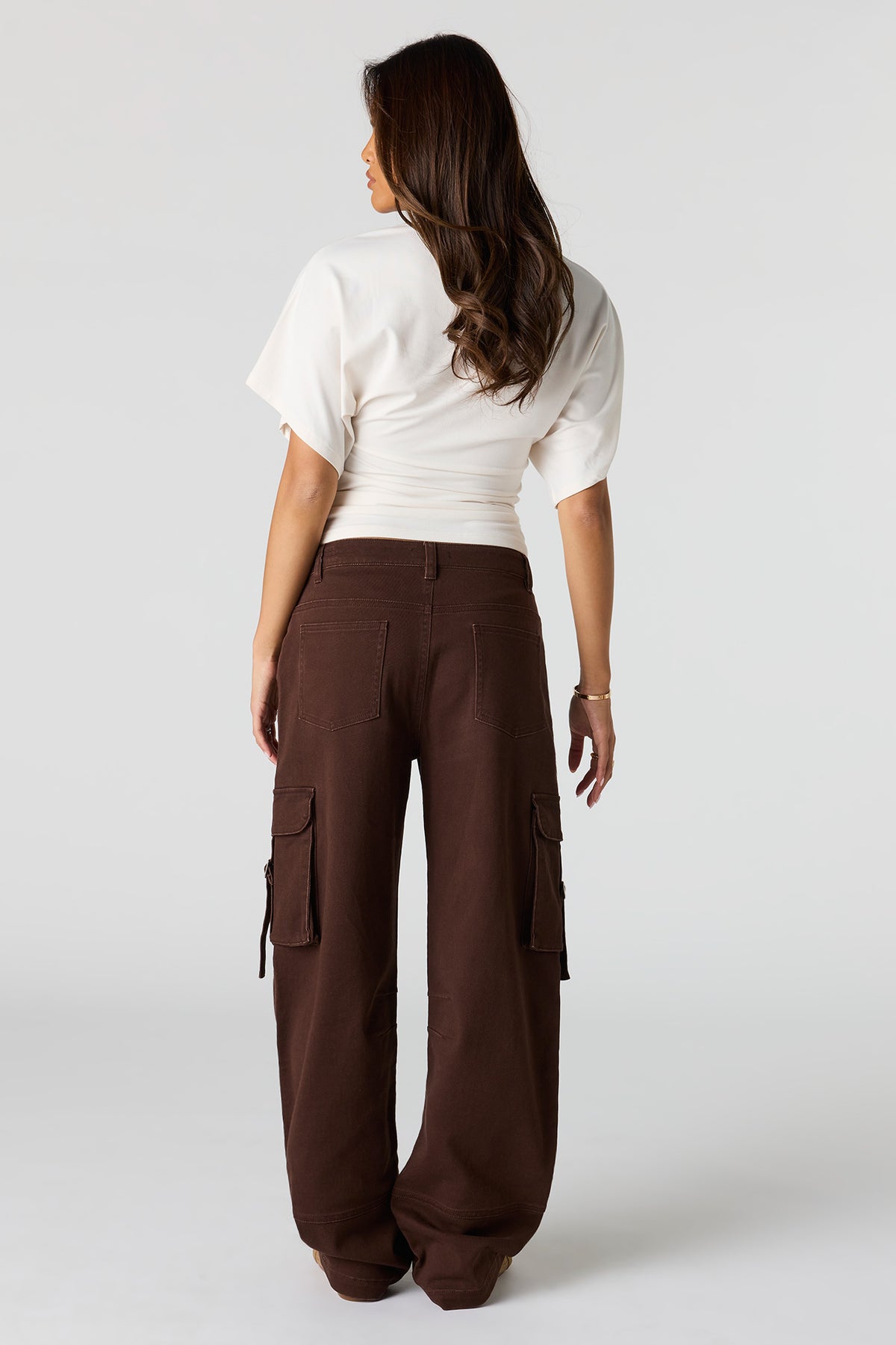 Alt View 3. Low Rise Cargo Pant - Brown
