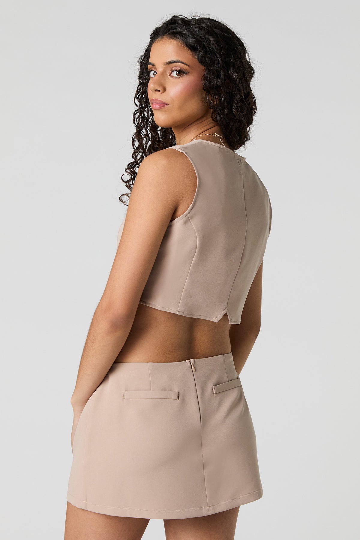 Alt View 2. Mini Skort - Beige