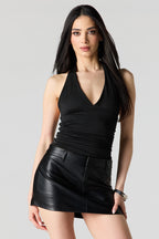 Jupe-short en similicuir