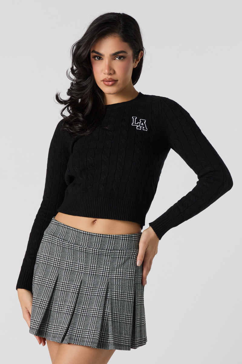 Minijupe-short à plis et carreaux