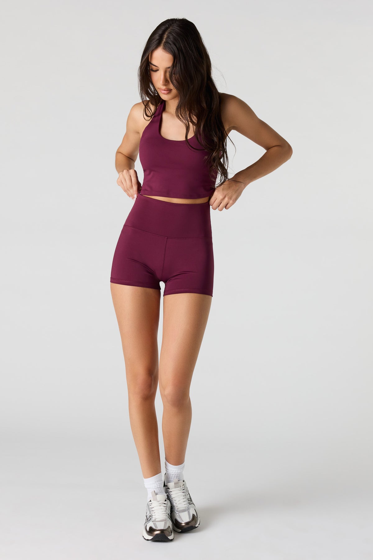 Alt View 3. Active High Density Short 3" - Burgundy