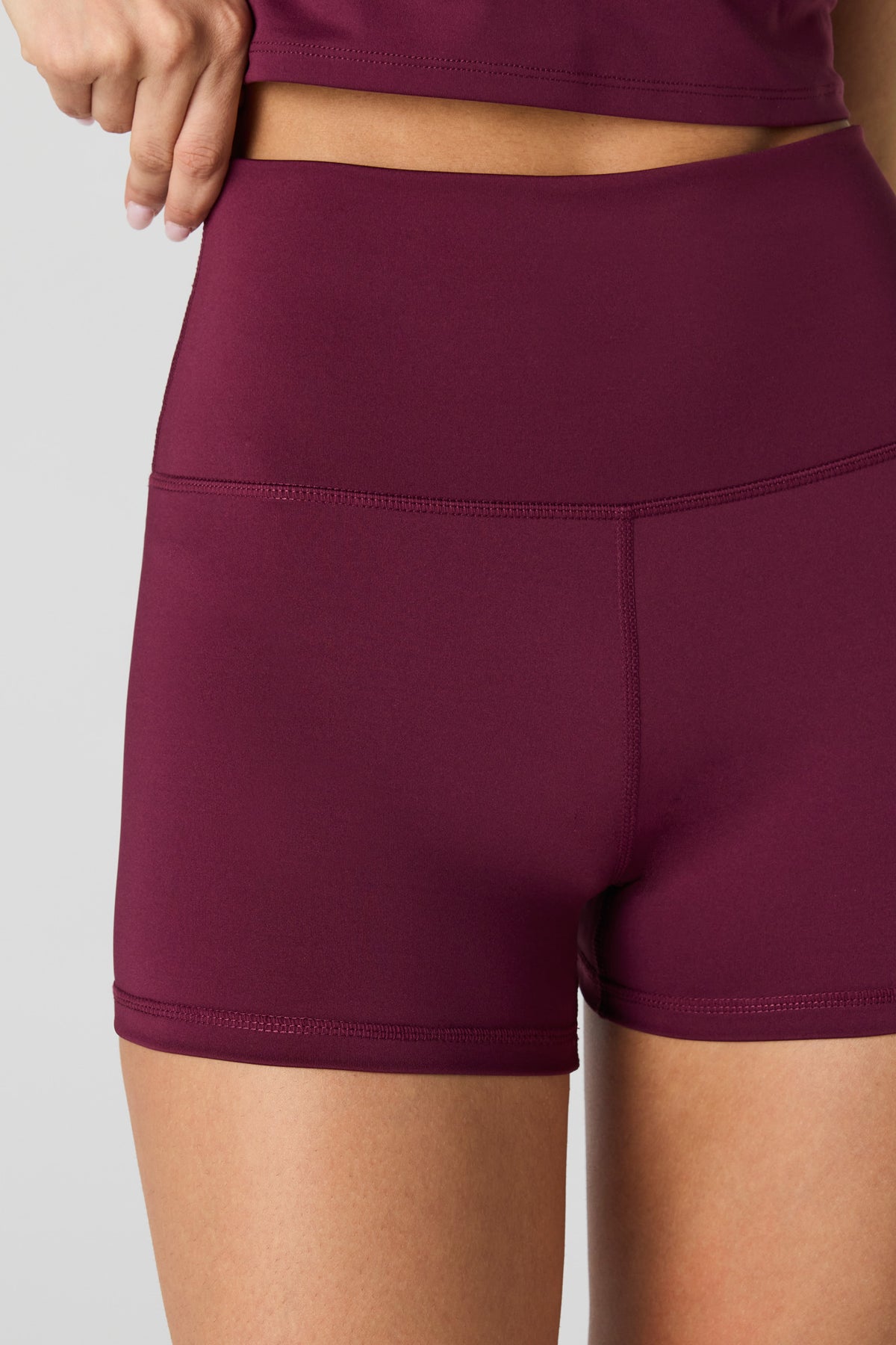 Alt View 4. Active High Density Short 3" - Burgundy
