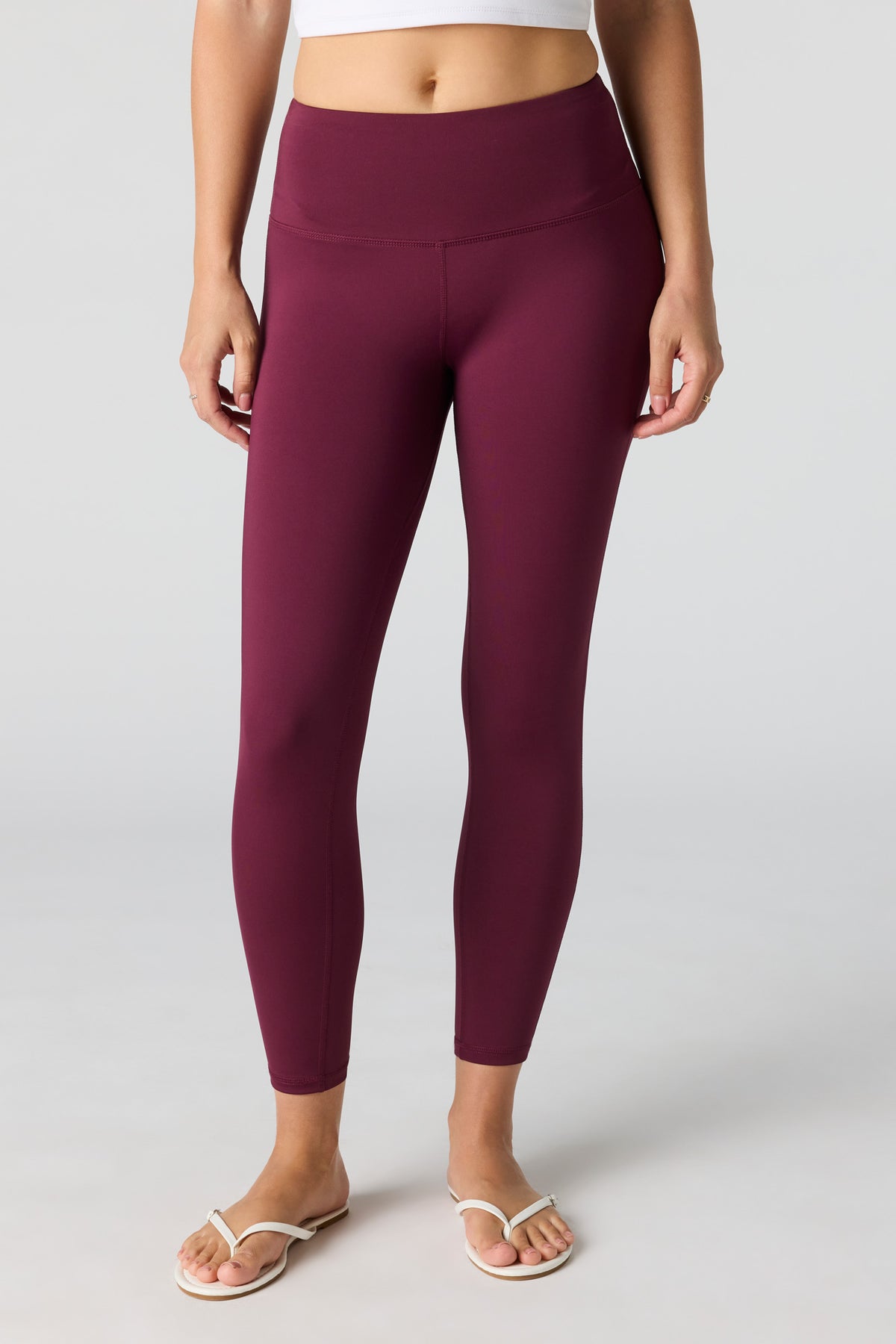 Alt View 2. Active High Density Legging 24" - Burgundy