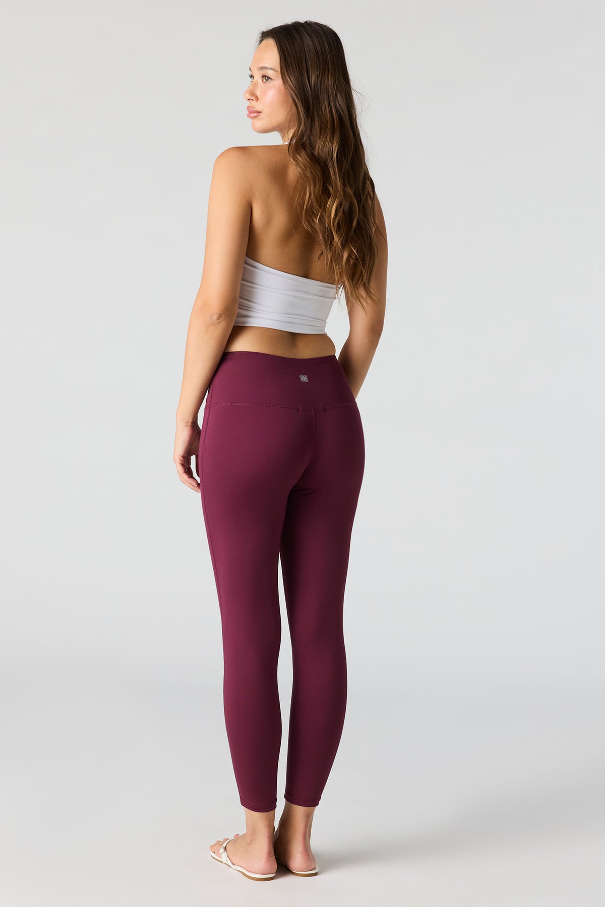 Alt View 3. Active High Density Legging 24" - Burgundy