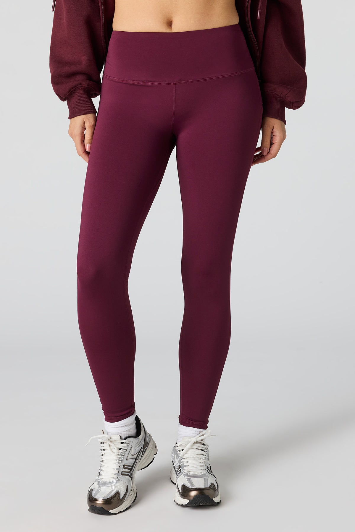 Alt View 2. Active High Density Legging 26" - Burgundy