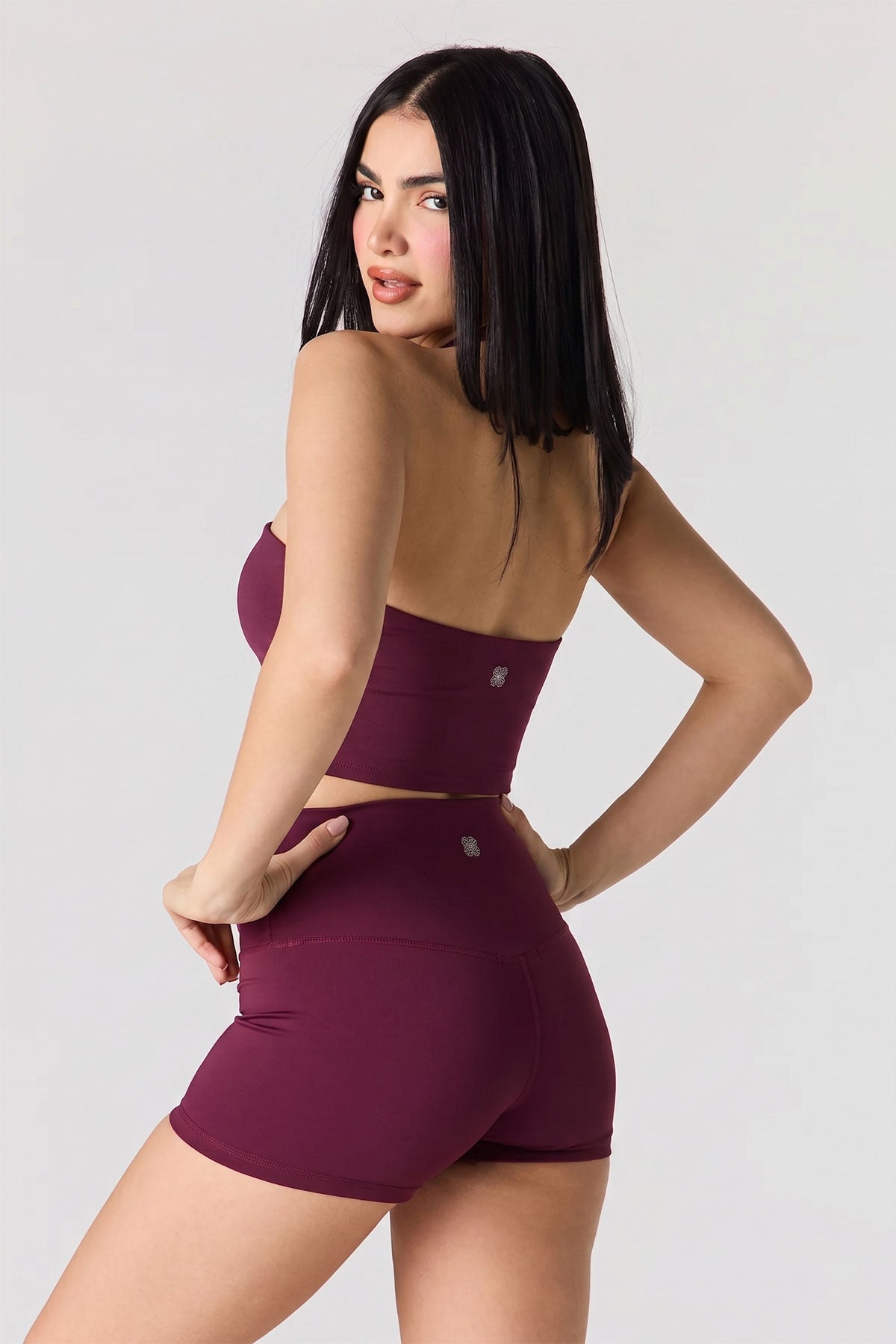 Alt View 2. Active High Density Short 3" - Burgundy