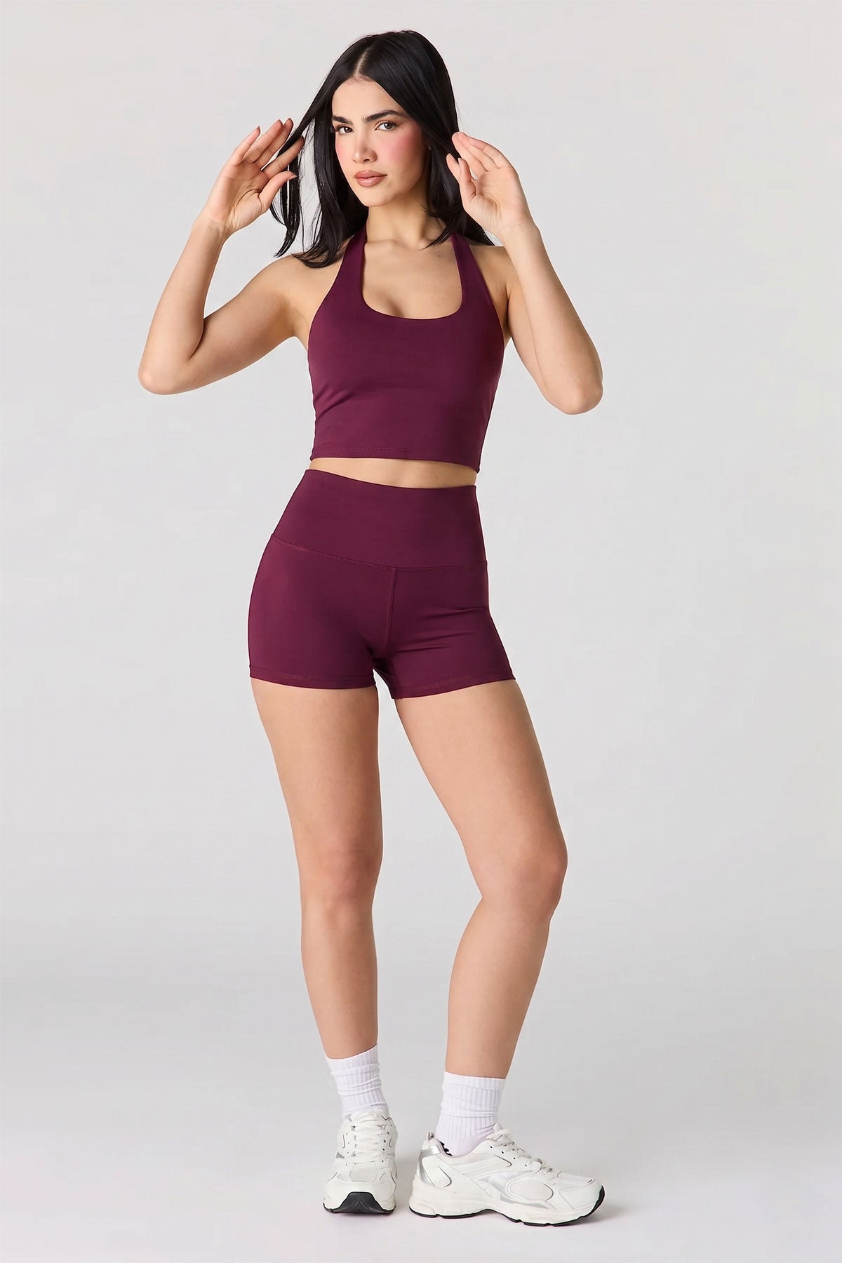 Alt View 3. Active High Density Short 3" - Burgundy