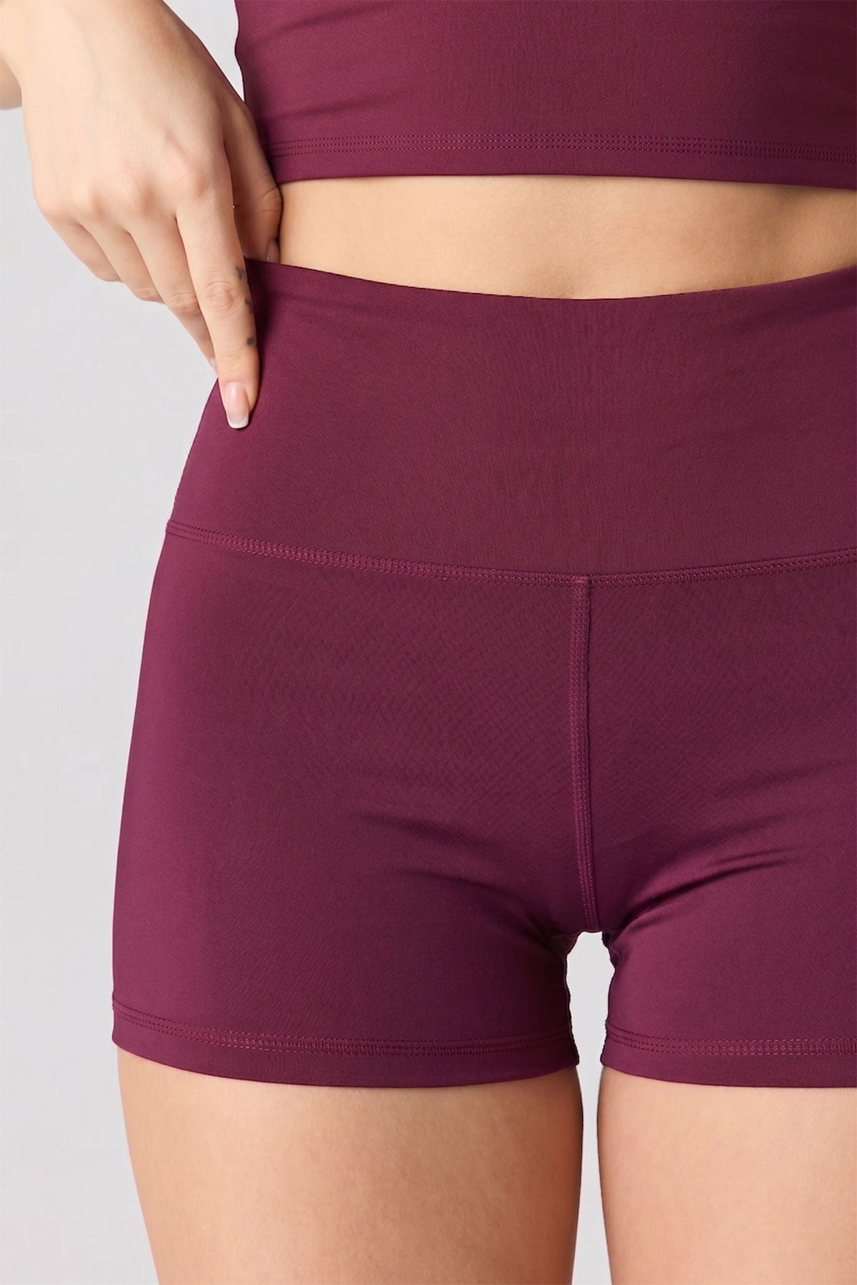 Alt View 4. Active High Density Short 3" - Burgundy