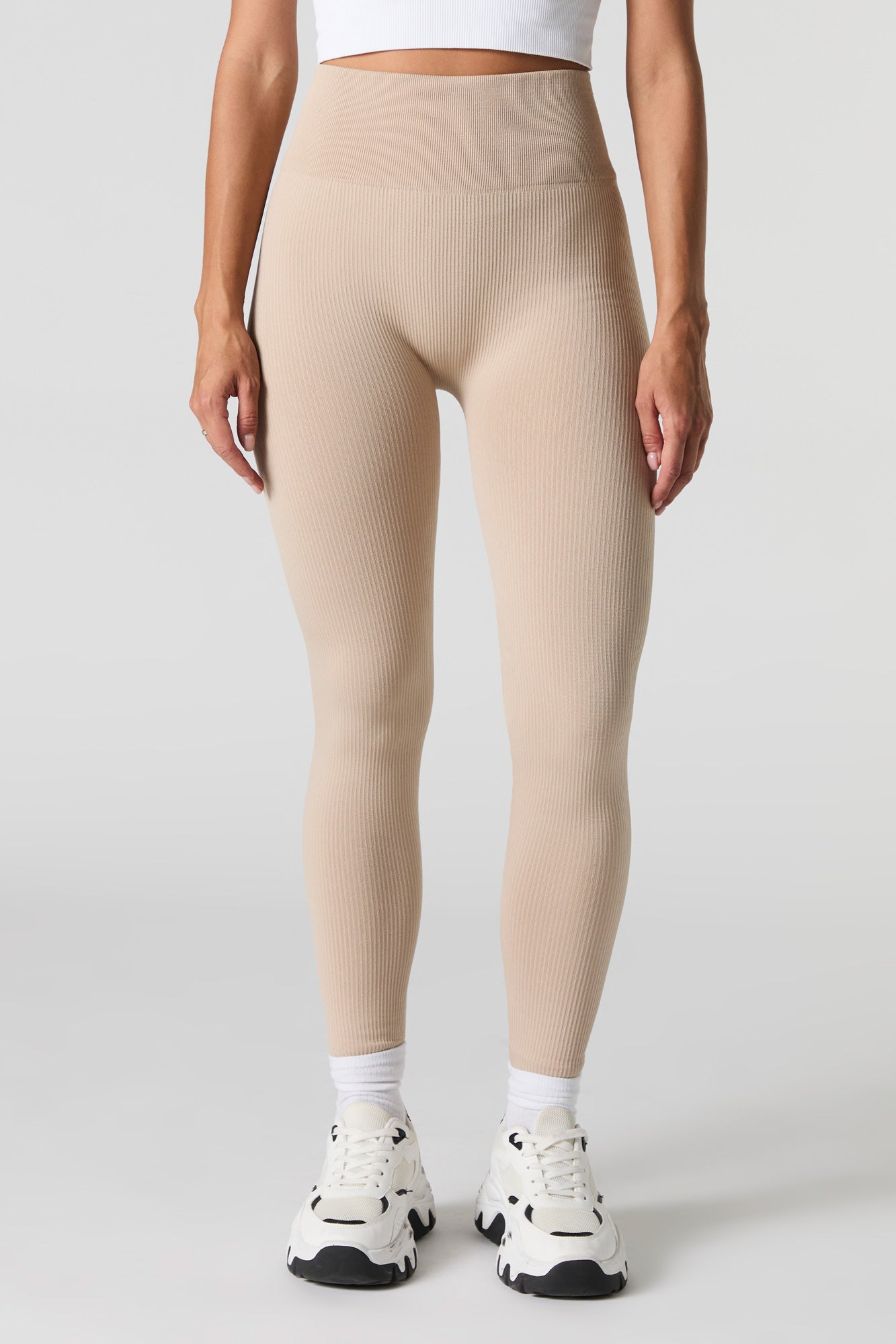 Legging Active côtelé à taille haute