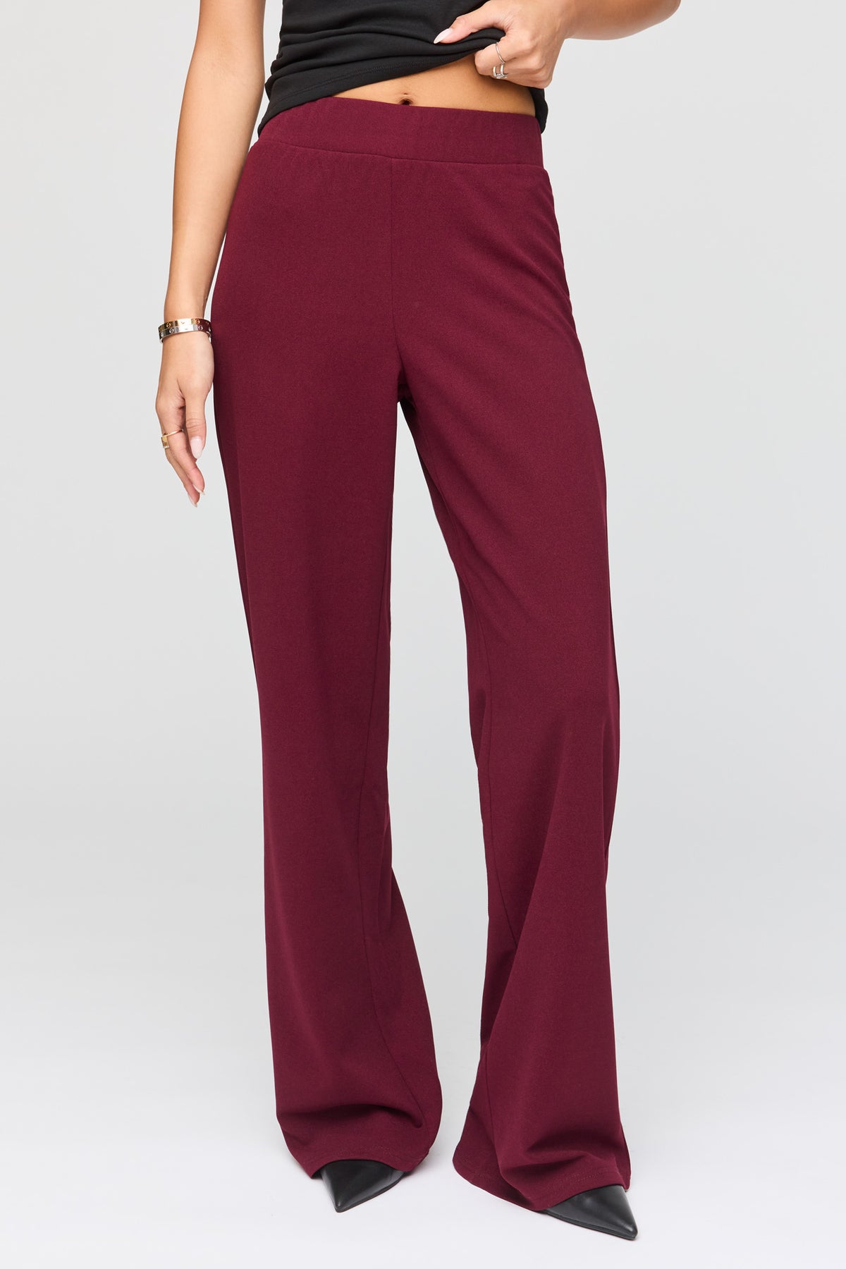 Alt View 2. Straight Leg Dress Pant - Burgundy
