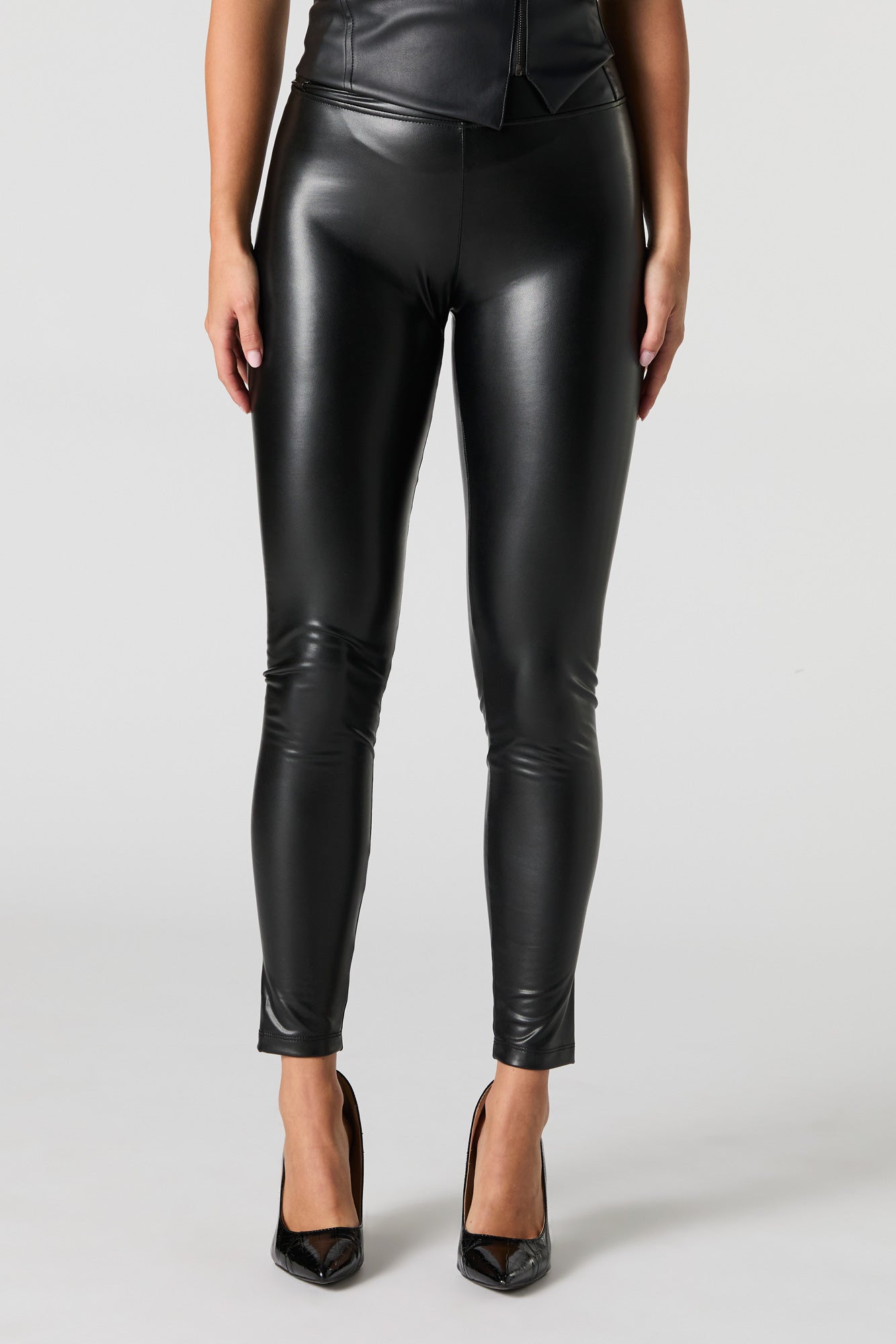 Faux Leather High Rise Legging