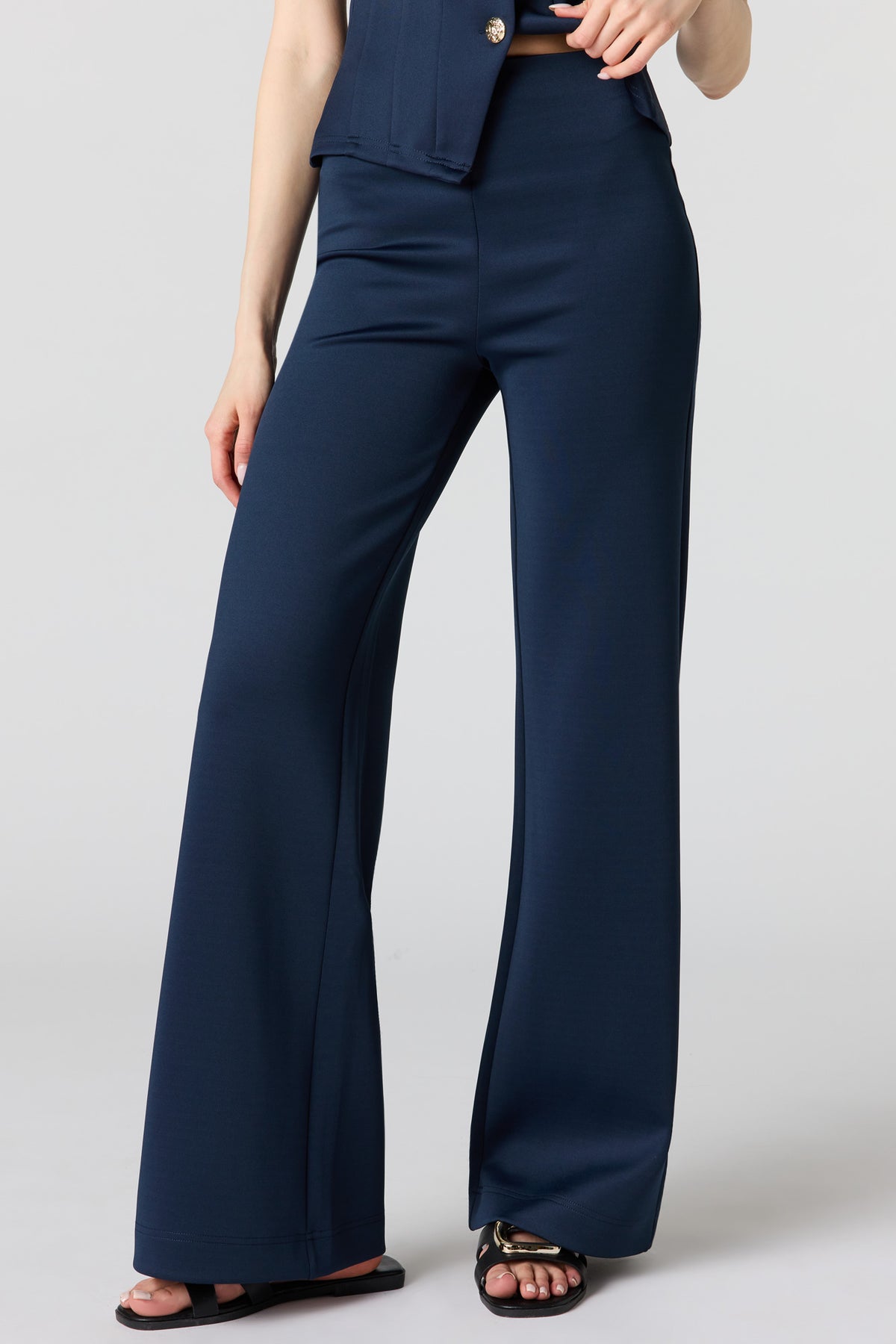 Alt View 2. Scuba Wide Leg Dress Pant - Navy