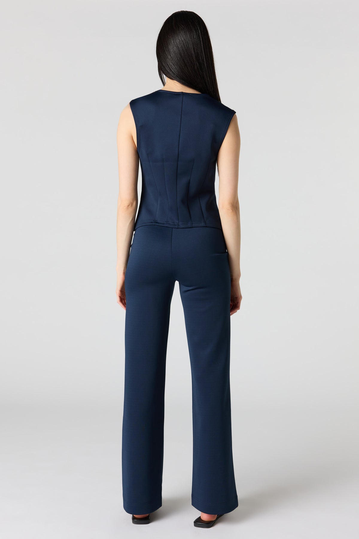 Alt View 3. Scuba Wide Leg Dress Pant - Navy