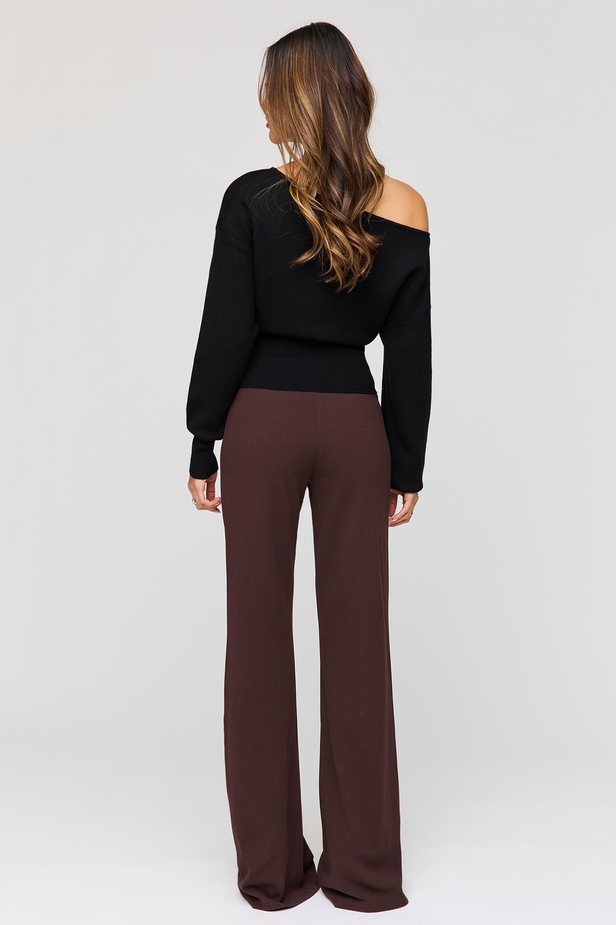 Alt View 3. Wide Leg Dress Pant - Brown