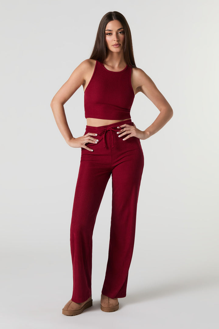 Pantalon côtelé à taille coulissante