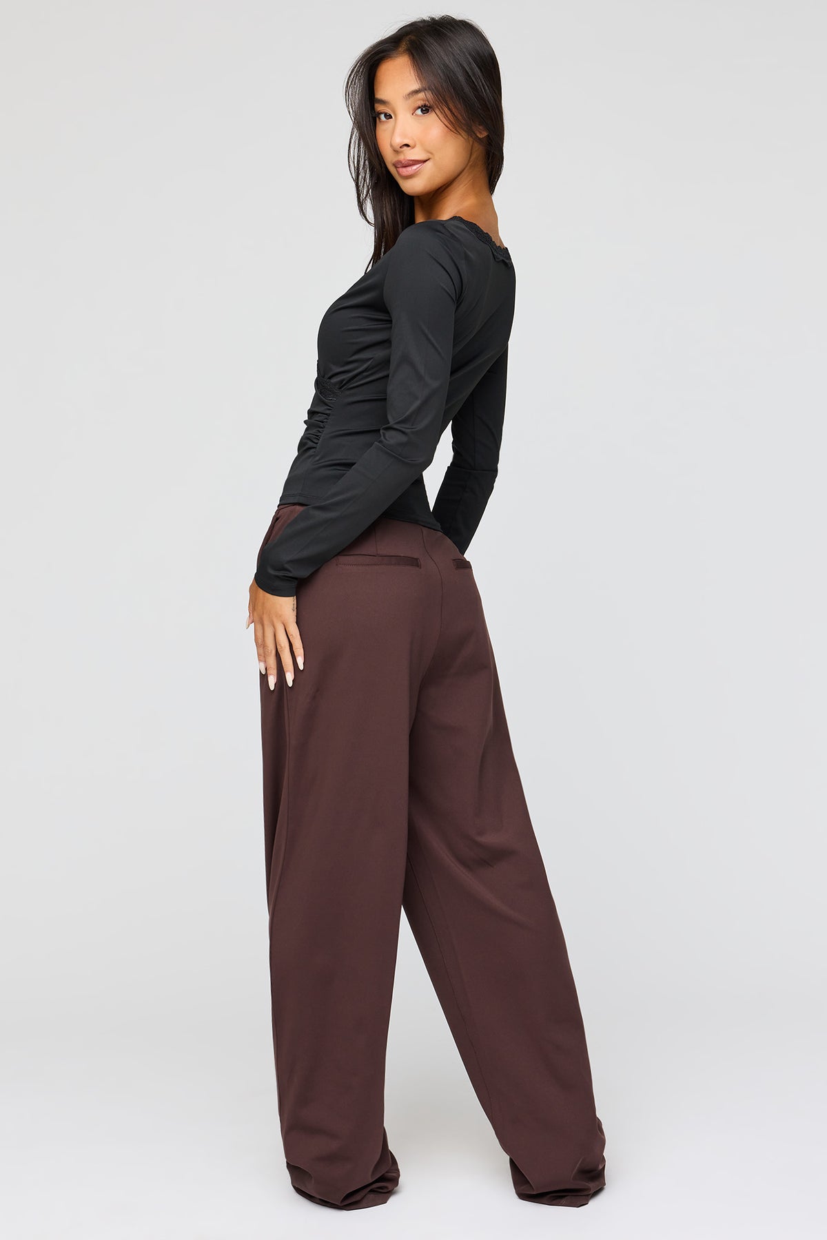 Alt View 3. Straight Leg Dress Pant - Brown