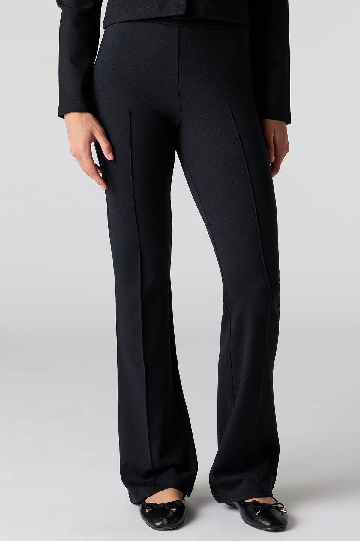 Alt View 2. Pintuck Flare Dress Pant - Black