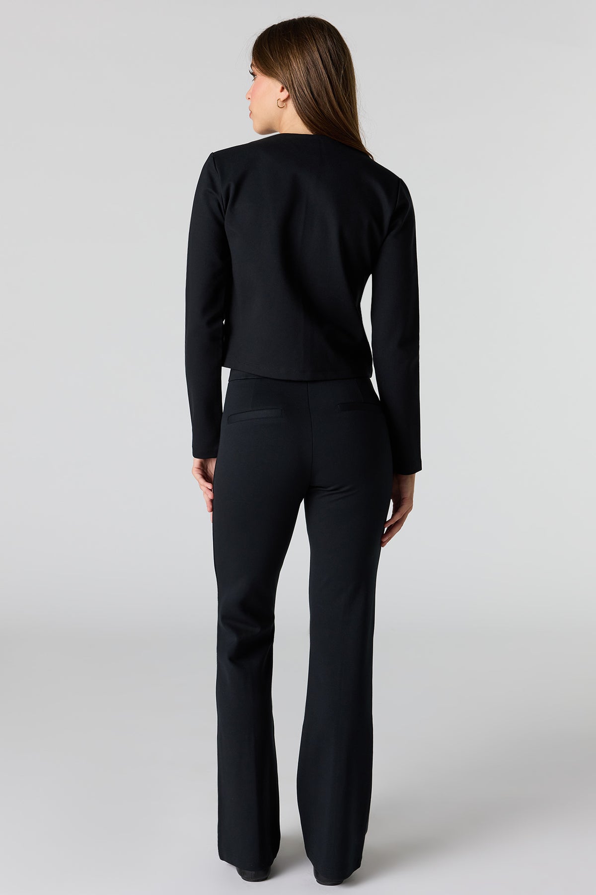 Alt View 3. Pintuck Flare Dress Pant - Black