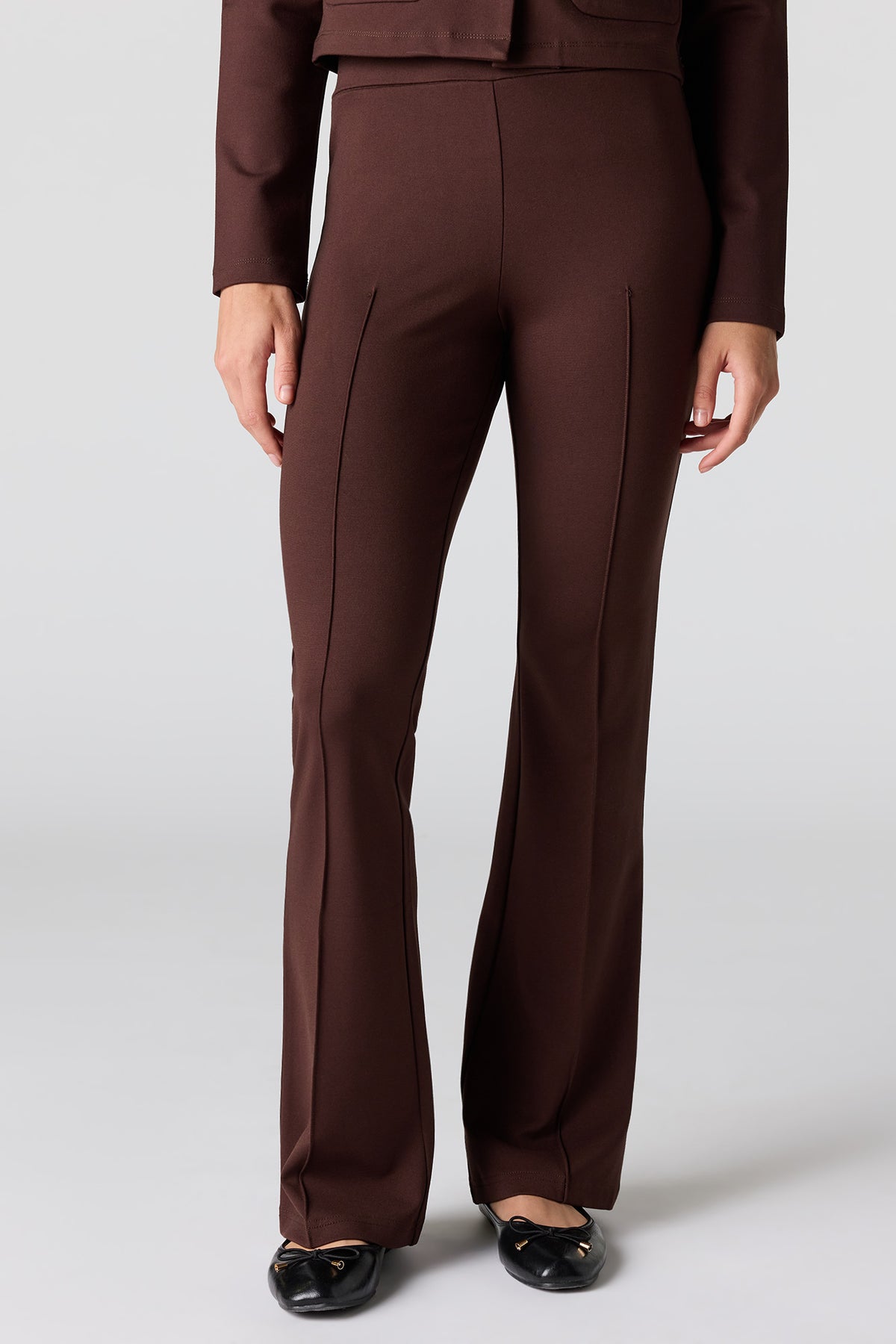 Alt View 2. Pintuck Flare Dress Pant - Brown