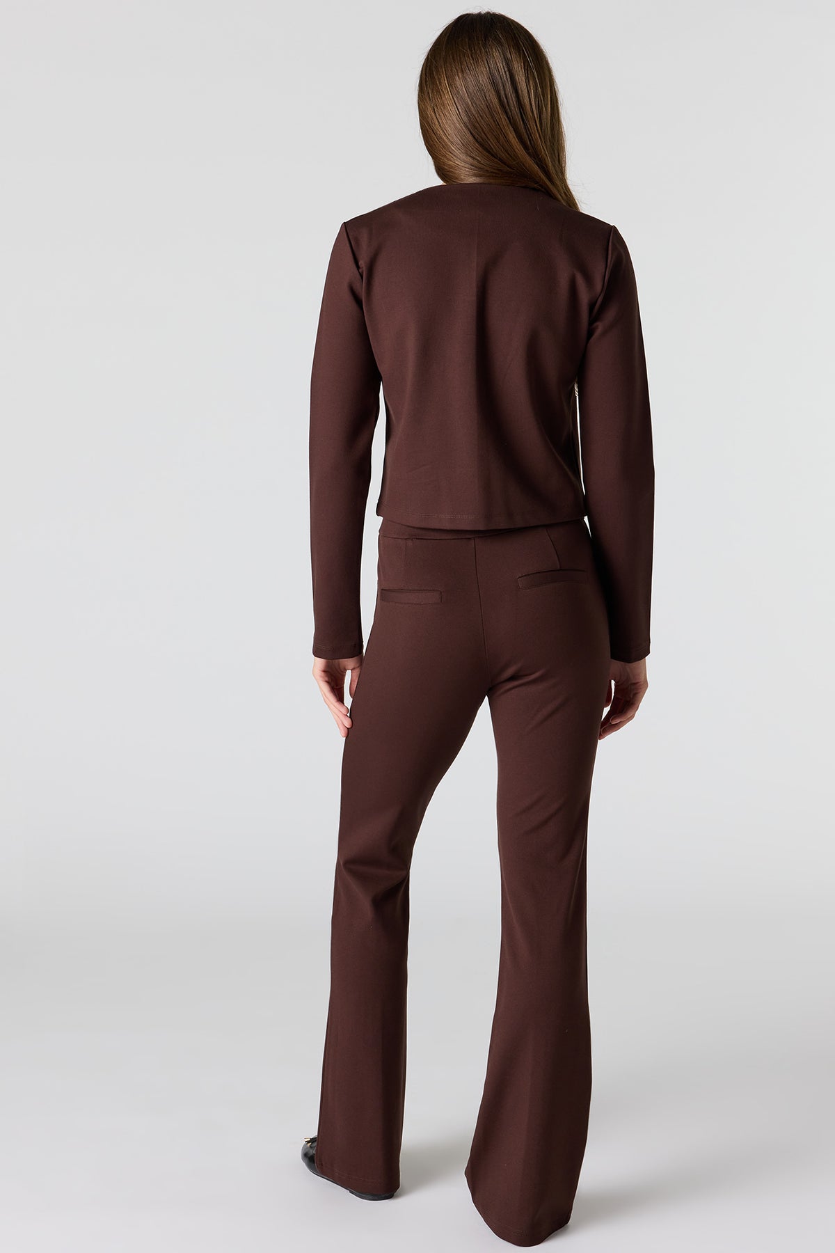 Alt View 3. Pintuck Flare Dress Pant - Brown