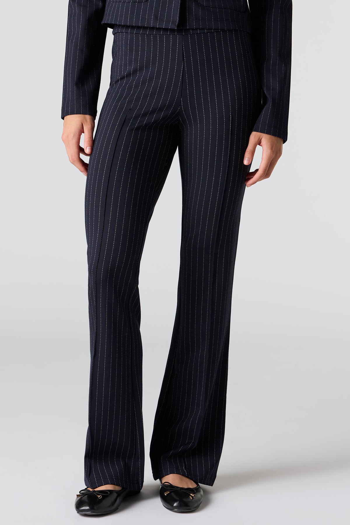 Alt View 2. Pintuck Flare Dress Pant - Pinstripe