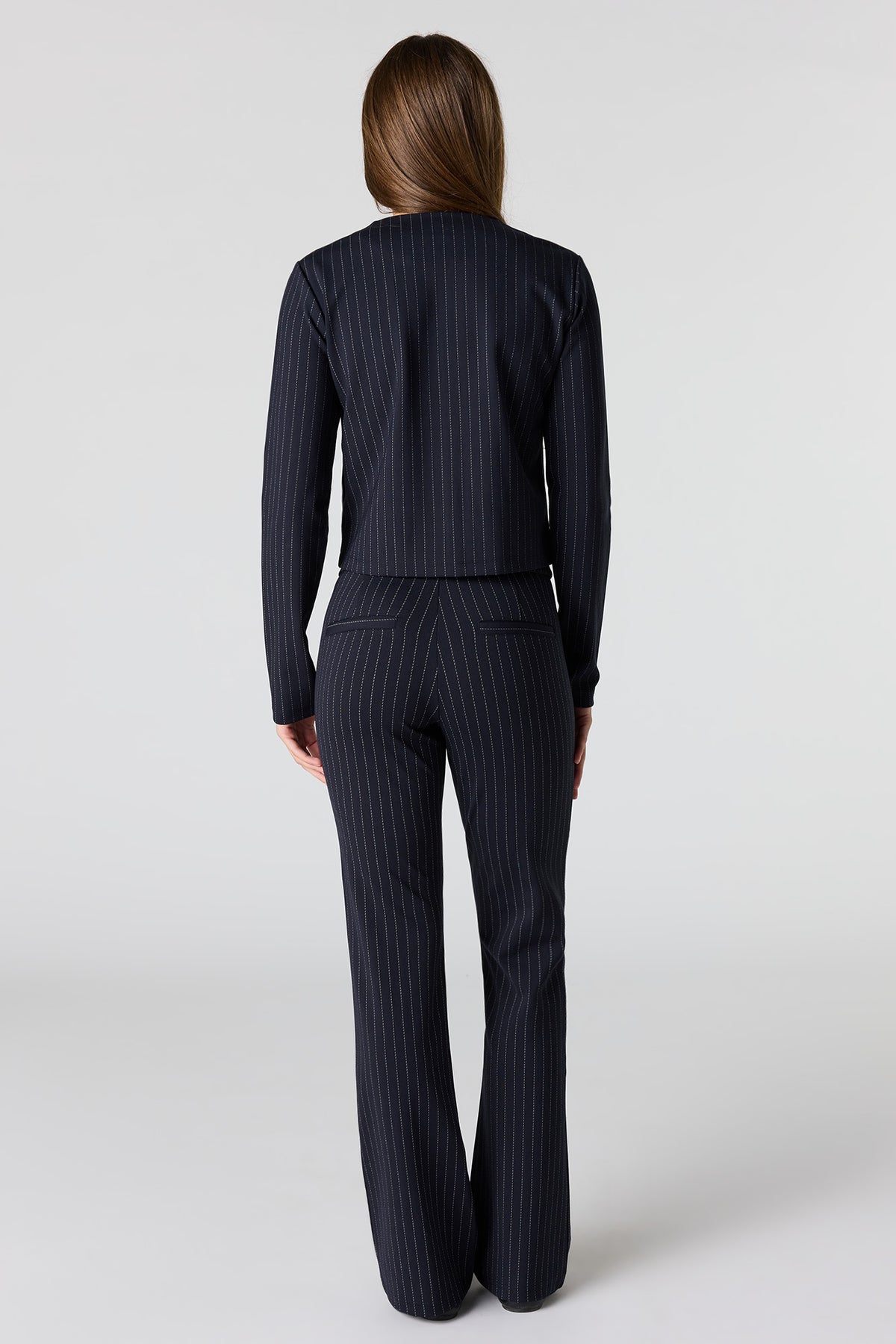 Alt View 3. Pintuck Flare Dress Pant - Pinstripe