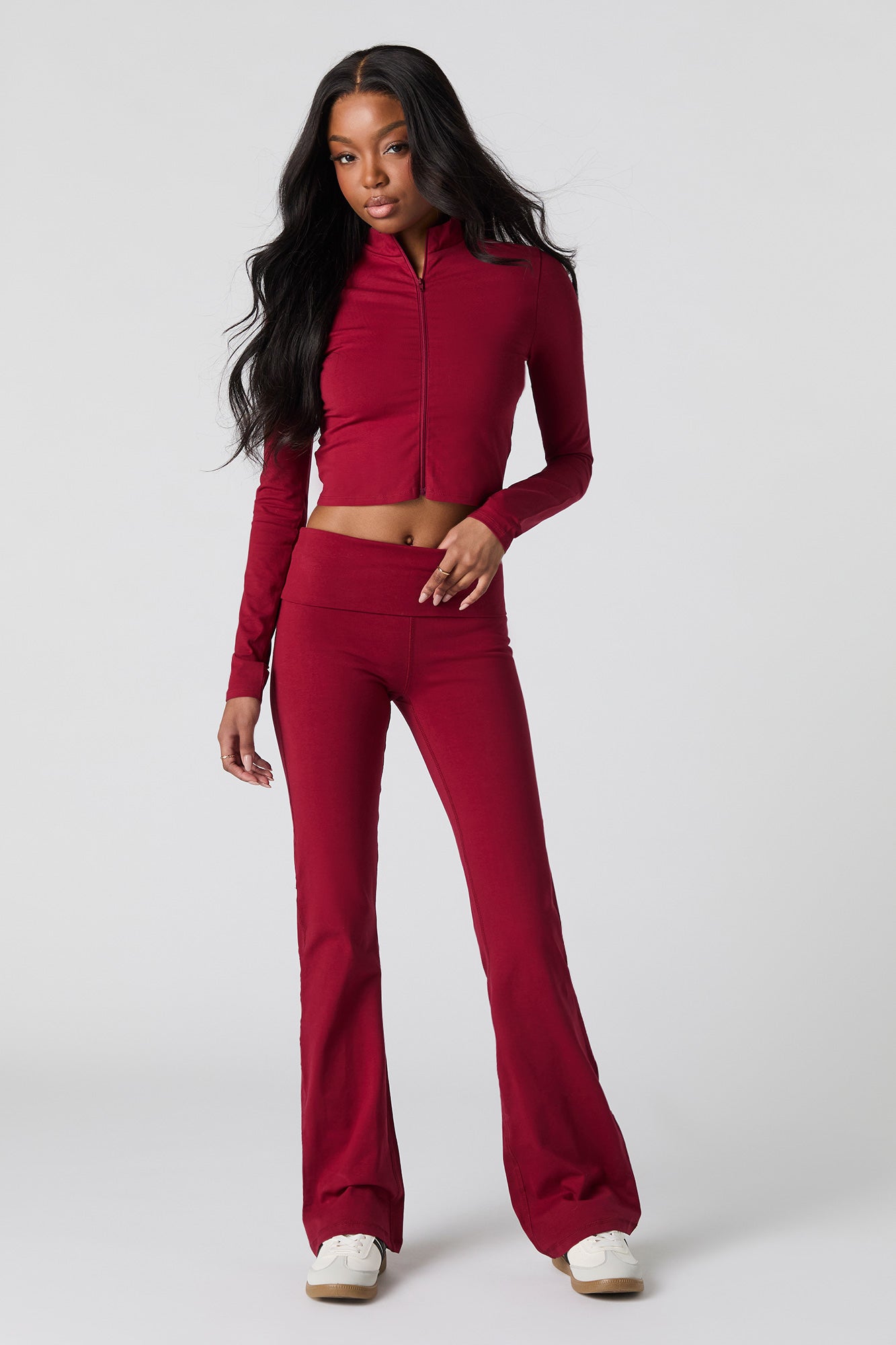 パンツ Women Straight Pants WW0WW45565 XLD red Foldover Waist Flare Pant – Urban Planet