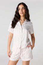 Button-Up Top & Short Pajama Set