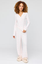 Ribbed Long Sleeve Top & Pant Pajama Set