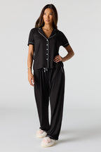 Soft Button-Up Top & Pant Pajama Set